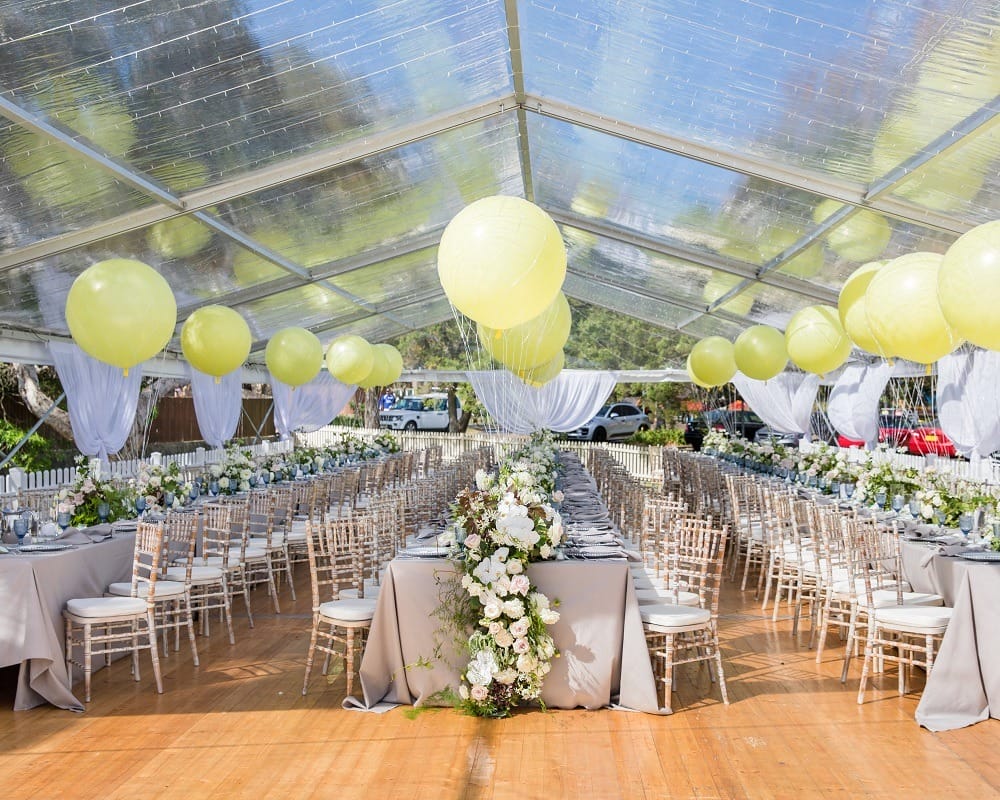 Event Marquees Sydney yellow balloons