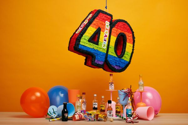 A 40 pinata and decorations for a big party