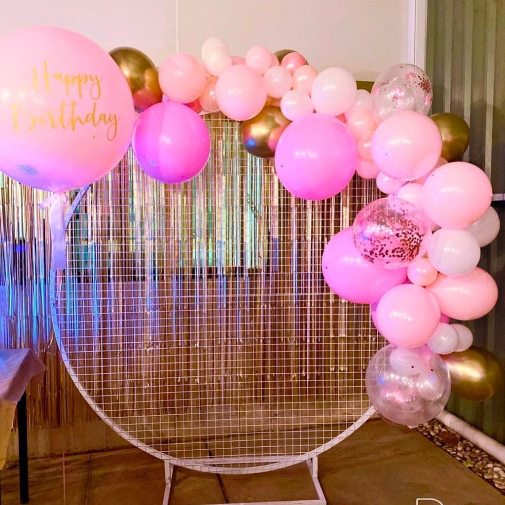 Event Hire Adelaide pink wall balloons