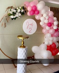Glowing Crystals Decorations balloon wall