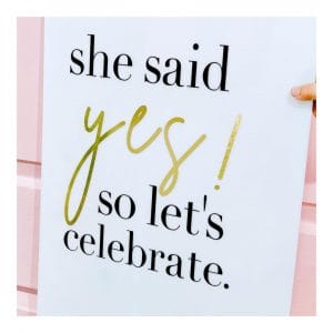 Hitched & Vibes engagement sign