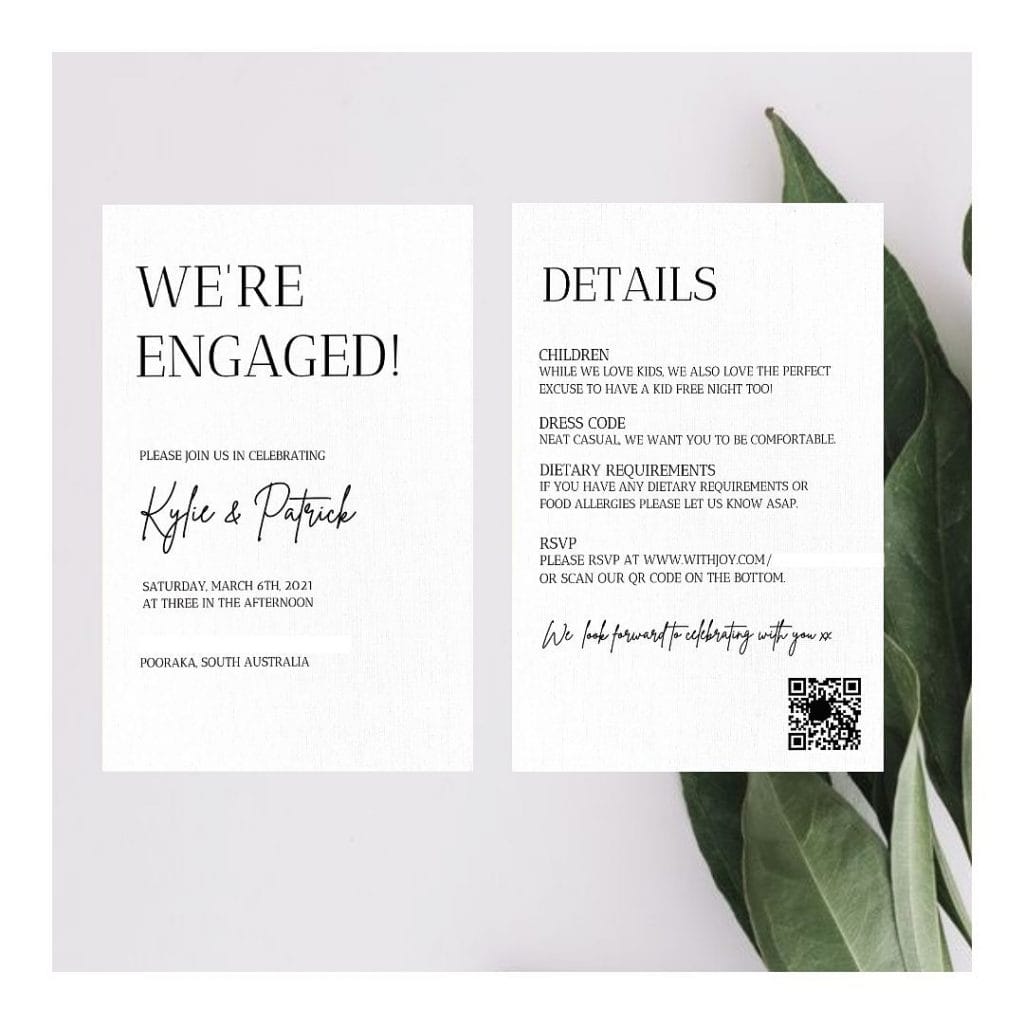 Hitched & Vibes wedding invitations