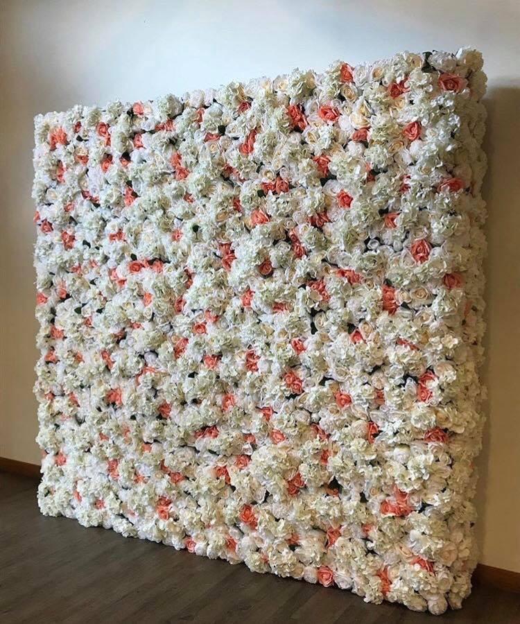 Melbourne Flower Wall Hire white and pink