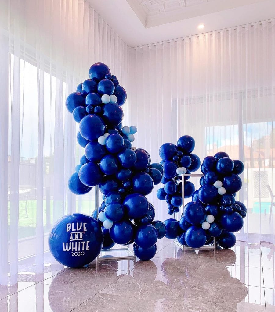 The Little Big Balloon Co blue and white