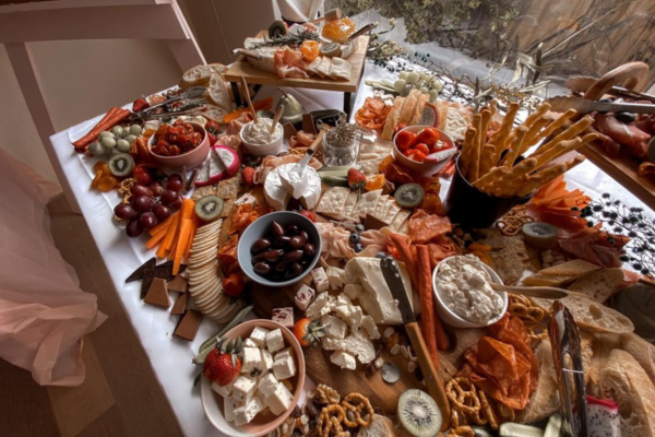 A grazing table at a corporate Christmas event