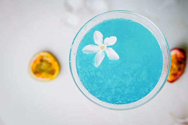 A delightfully blue cocktail