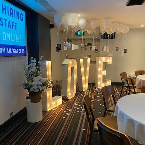 Candles Event Hire letters