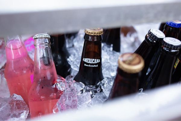 Outdoor party planning drinks on ice