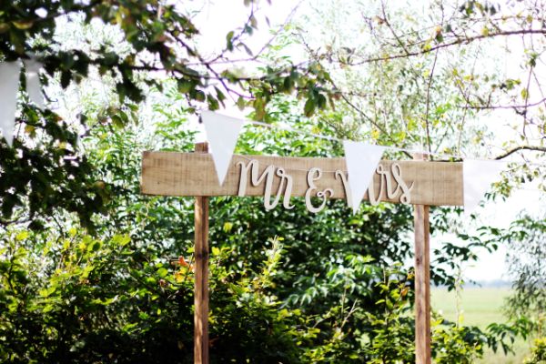 A wedding sign to formalise the ceremony location