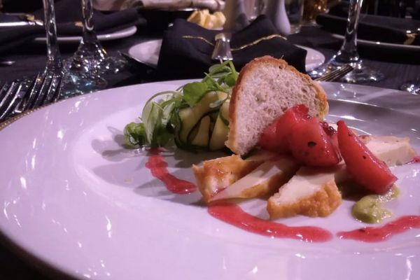 A meal at a gala event