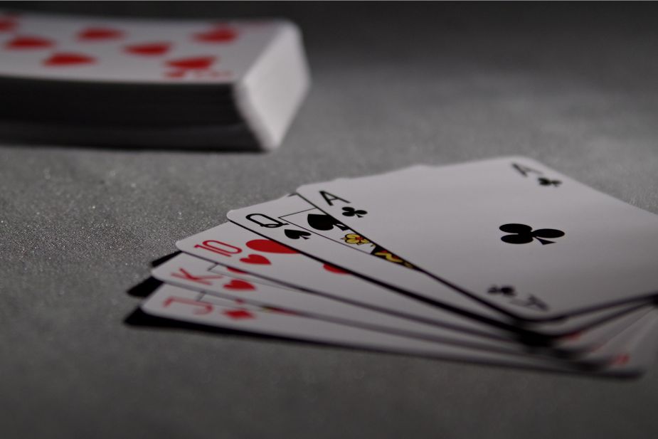 A hand of cards on a table