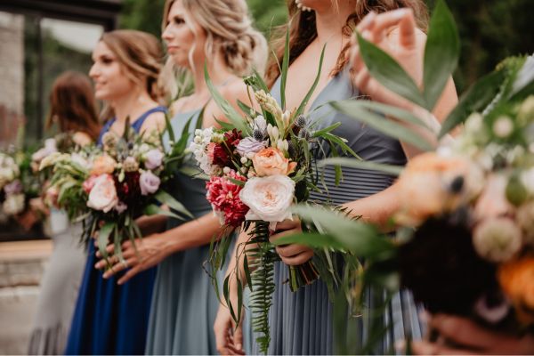 Your bridal party holding flowers during your ceremony